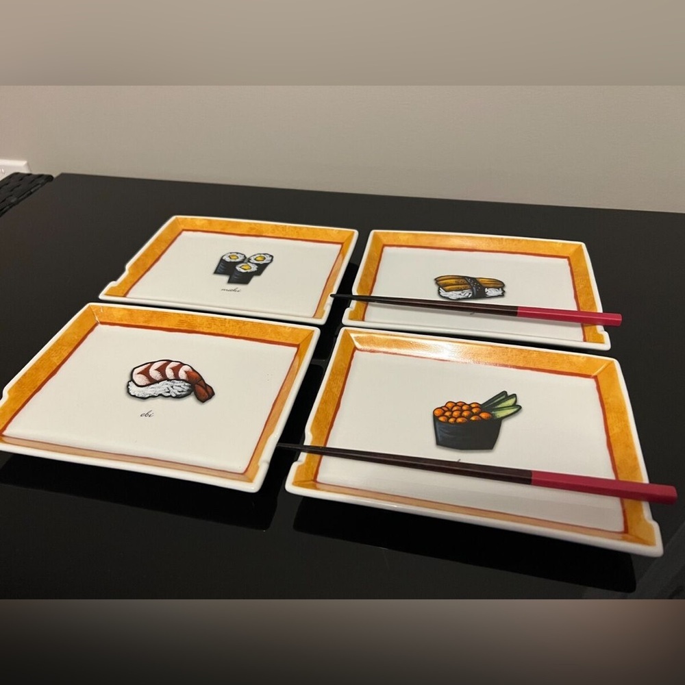 Sushi plates Joie de Vivre Style Ceramic Sushi Dinner Plates Set